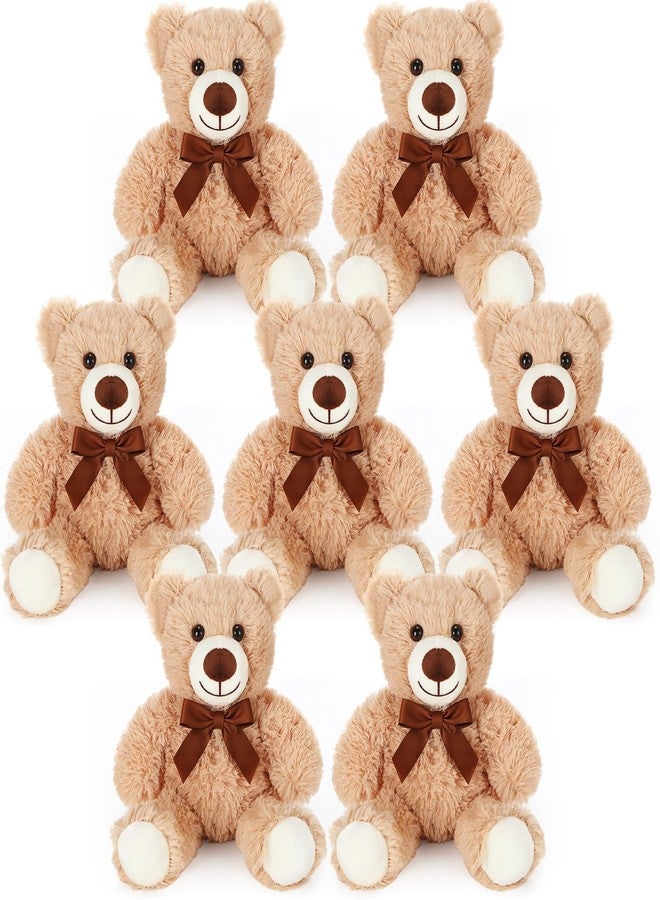 Zomiboo 7 Packs Plush Bear Stuffed Animals Plush Soft Cute Stuffed Dolls Birthday Party Decorations(Light Brown) - Image 1